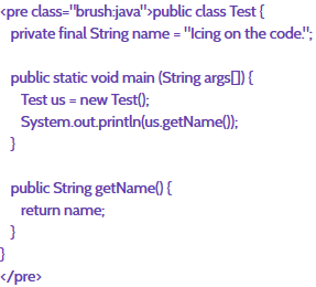 Code with pre tag to illustrate what is needed for syntax highlighting to work Code with pre tag to illustrate what is needed for syntax highlighting to work
