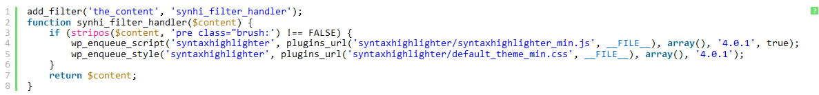 WordPress syntax highlighting filter plugin WordPress syntax highlighting filter plugin