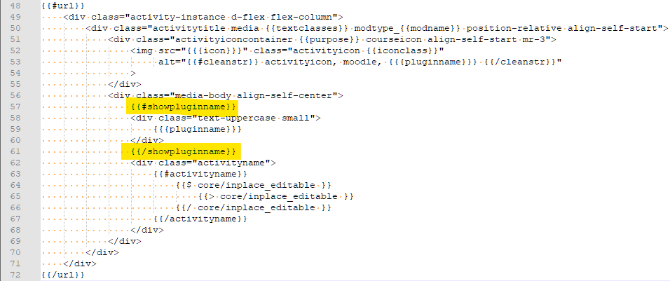 cmname.mustache changes which show where ‘showpluginname’ is to be removed on lines 57 and 61.