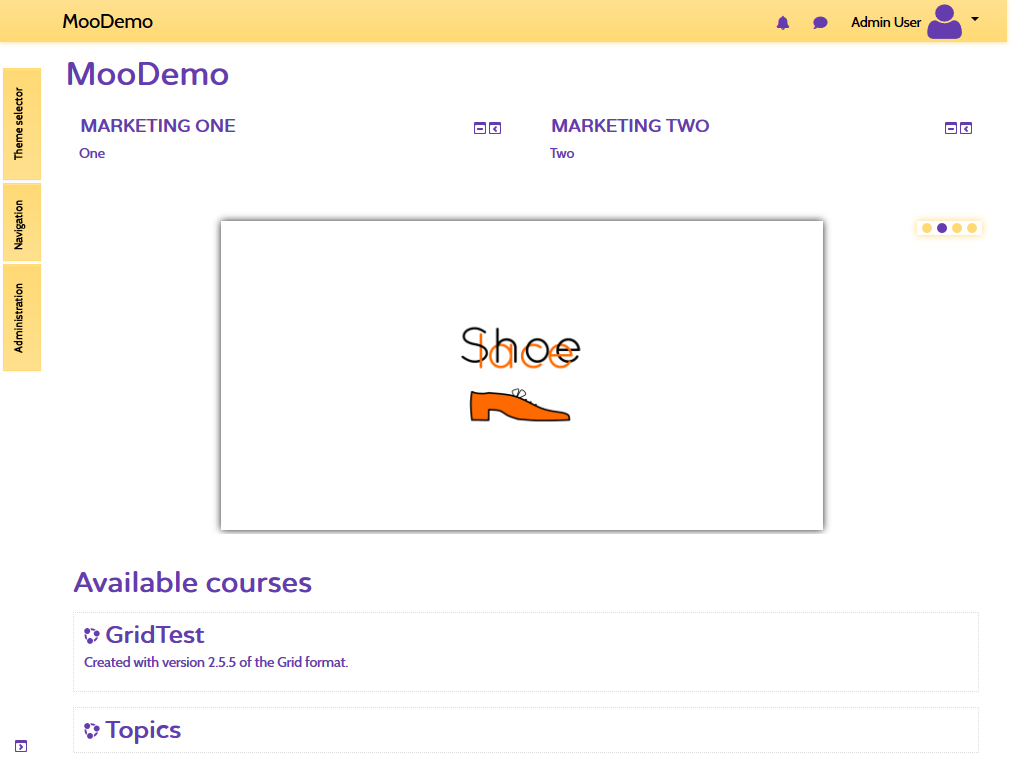 Shoelace theme front page