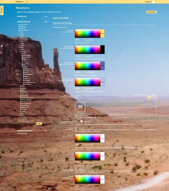 Shoelace theme look and feel settings